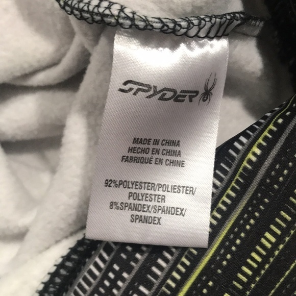 Spyder Black, White, & Yellow Screen Print Pull-Over Hoodie size M - Picture 8 of 10